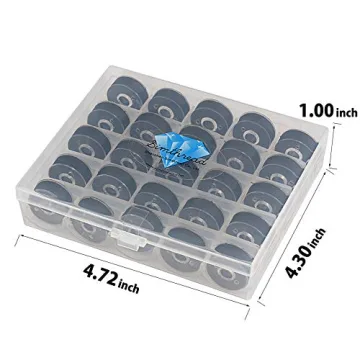 Simthread 25pcs Black Prewound Bobbin Thread for Embroidery