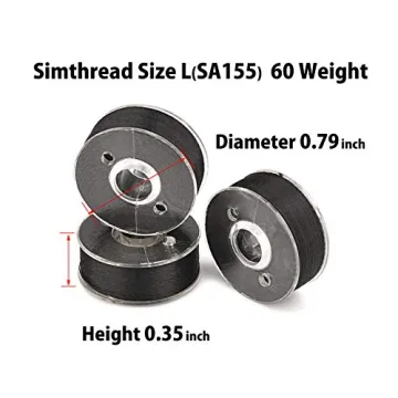 Simthread 25pcs Black Prewound Bobbin Thread for Embroidery