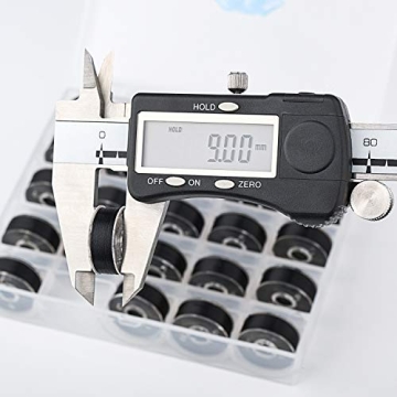 Simthread 25pcs Black Prewound Bobbin Thread for Embroidery