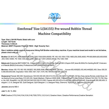 Simthread 25pcs Black Prewound Bobbin Thread for Embroidery