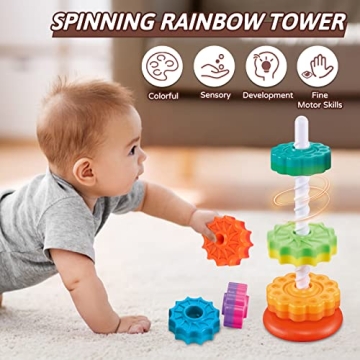 JUXUE Rainbow Stacking Toy for Babies | Montessori Fun