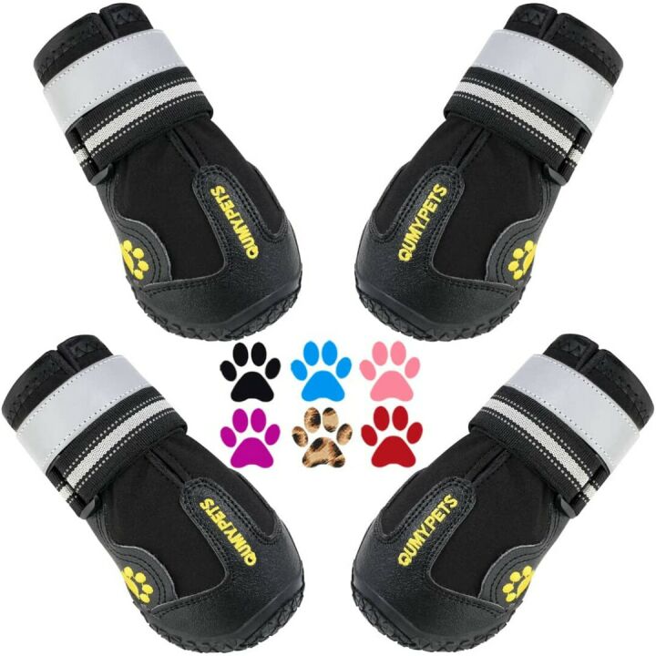 QUMY Dog Boots - Weatherproof Shoes for Medium & Large Dogs