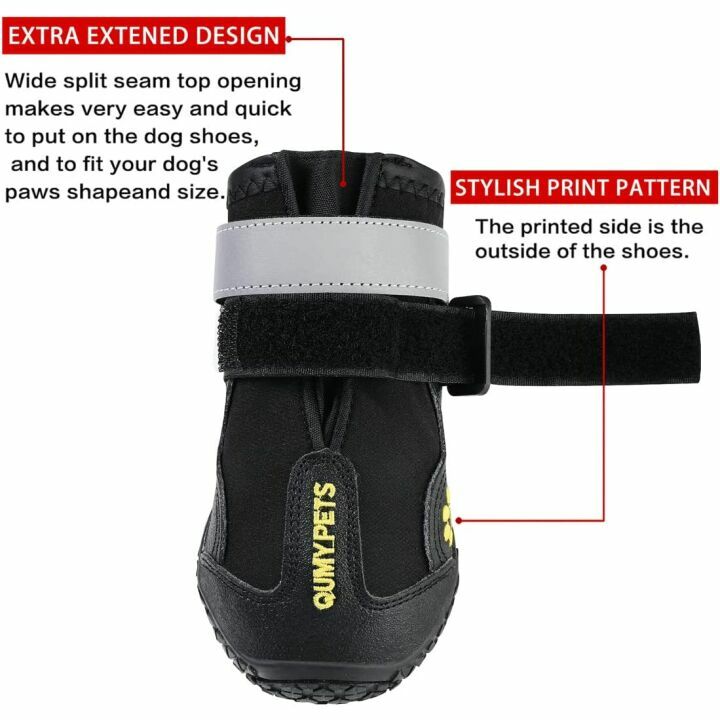 QUMY Dog Boots - Weatherproof Shoes for Medium & Large Dogs