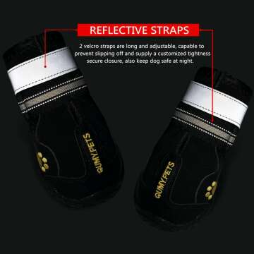 QUMY Dog Boots - Weatherproof Shoes for Medium & Large Dogs