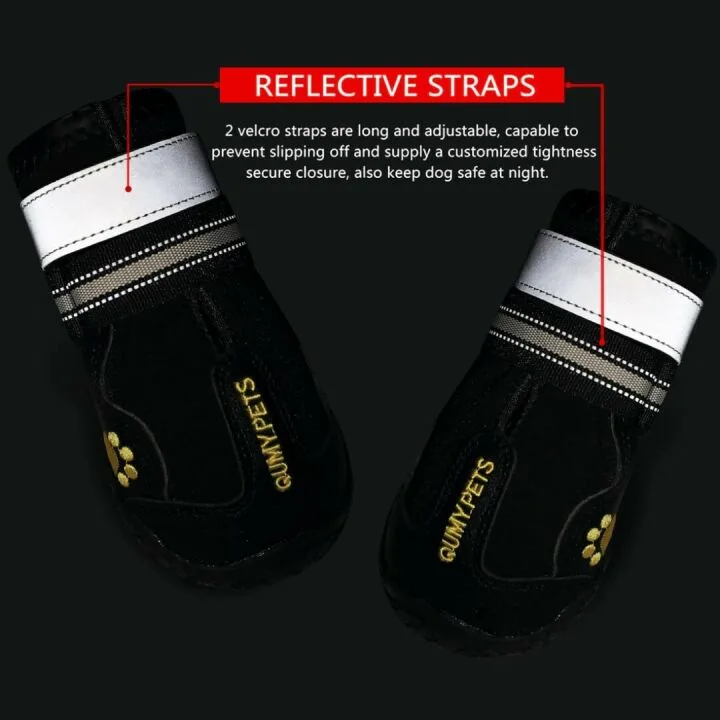 QUMY Dog Boots - Weatherproof Shoes for Medium & Large Dogs