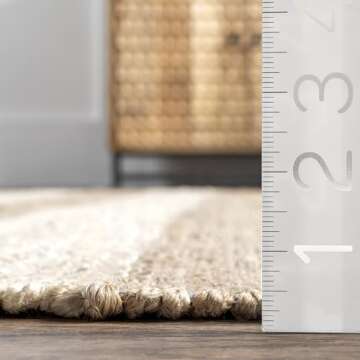 nuLOOM Alisia Flatweave Striped Jute Area Rug, 5x8, Off-white