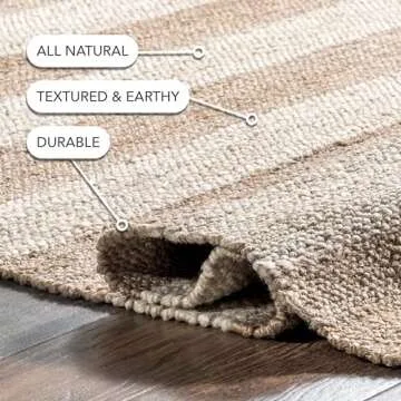 nuLOOM Alisia Flatweave Striped Jute Area Rug, 5x8, Off-white