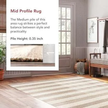 nuLOOM Alisia Flatweave Striped Jute Area Rug, 5x8, Off-white