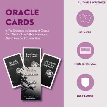 All Things Intuitive in The Shadows, 54 Shadow Oracle Cards, Raw and Real Love Messages, Soul Connection Cards for Oracle and Tarot Readers