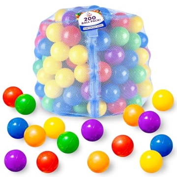 200 Count Plastic Balls for Ball Pit - Colorful Safe Playtime Treats