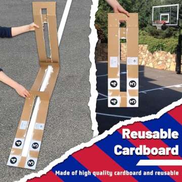 Basketball Court Stencil Kit for Driveways, Easy Setup & Reusable