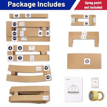 Basketball Court Stencil Kit for Driveways, Easy Setup & Reusable