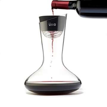 Ullo Wine Purifier with Hand Blown Decanter and 6 Selective Sulfite Filters, Restore the Natural Pur...