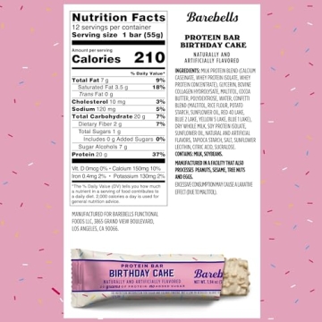 Barebells Birthday Cake Protein Bars - 20g Protein - 12 Count
