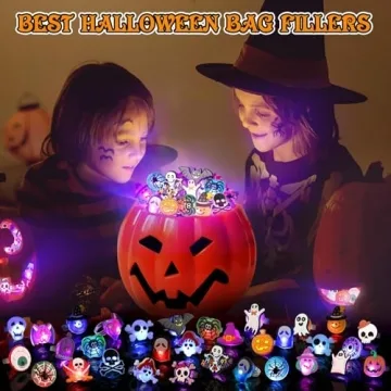 Coluans 25Pcs LED Halloween Rings Party Favors