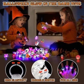 Coluans 25Pcs LED Halloween Rings Party Favors