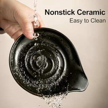 Cormomu Spoon Rest - Large Ceramic Cooking Utensil Holder for Stovetop, Stylish Kitchen Decor