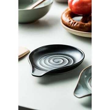 Cormomu Spoon Rest - Modern Porcelain Utensil Holder