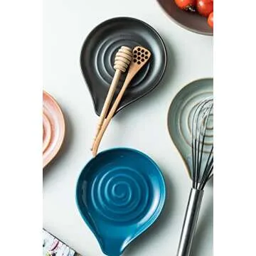 Cormomu Spoon Rest - Modern Porcelain Utensil Holder
