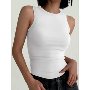 Stylish ANRABESS Sleeveless High Neck Tank Top for Women