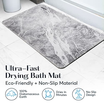SUTERA Stone Bath Mat - Non-Slip Quick Drying Design