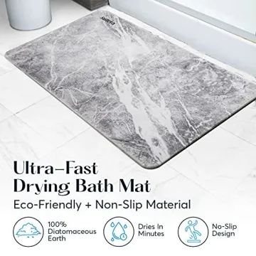 SUTERA Stone Bath Mat - Non-Slip Quick Drying Design