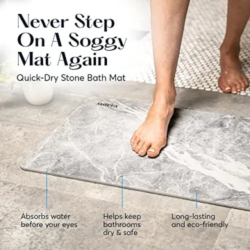 SUTERA Stone Bath Mat - Non-Slip Quick Drying Design