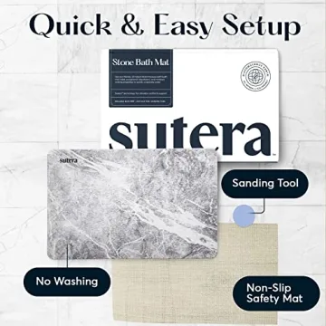 SUTERA Stone Bath Mat - Non-Slip Quick Drying Design