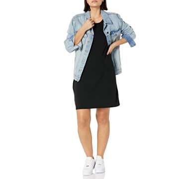 Amazon Brand - Daily Ritual Women's Jersey Standard-Fit Short-Sleeve Scoop Neck T-Shirt Dress
