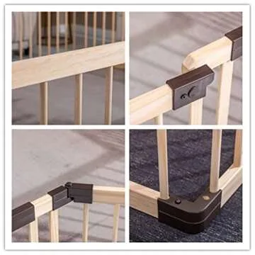 Playpen for Babies and Toddlers, Wooden,Conababy Baby Play Fence, Play Yards,Baby Activity Center, Indoor(140x200CM)