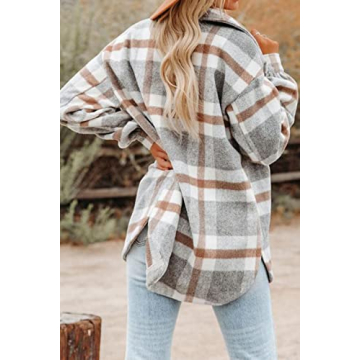 Stylish Beaully Women's Flannel Plaid Shacket for Fall