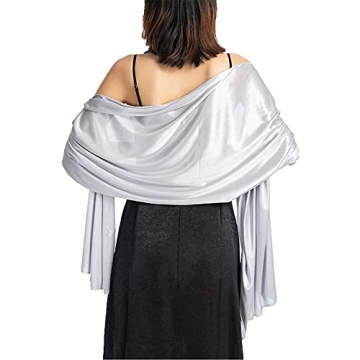 Ralcosuss Women’s Satin Silk Shawl and Wrap for Evening Party Dresses Bridal Bridesmaid Wedding Sh...