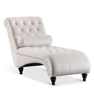 Elegant Tufted Velvet Chaise Lounge for Home Decor