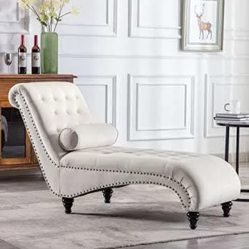Elegant Tufted Velvet Chaise Lounge for Home Decor