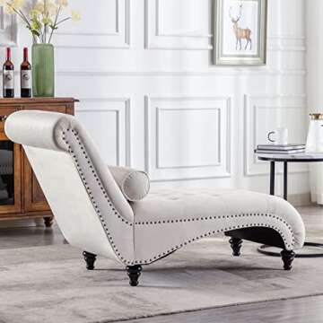 Elegant Tufted Velvet Chaise Lounge for Home Decor