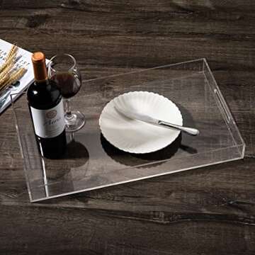 Sooyee Acrylic Serving Tray - Clear & Versatile Organizer