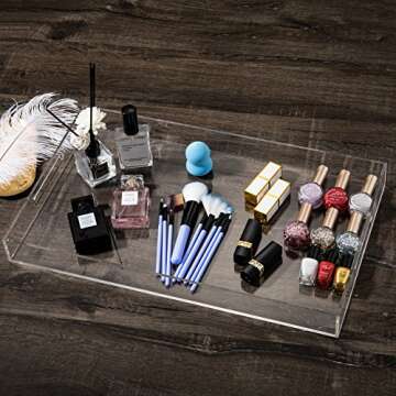 Sooyee Acrylic Serving Tray - Clear & Versatile Organizer