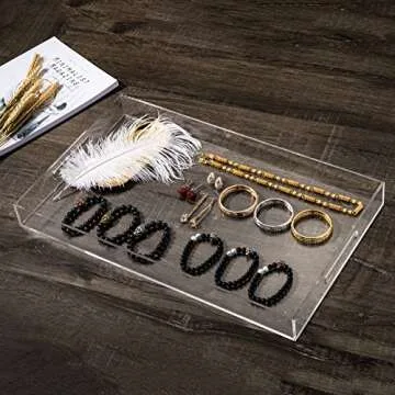 Sooyee Acrylic Serving Tray - Clear & Versatile Organizer