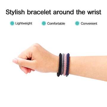 COZEASY 12 pcs Assorted Elastic Hair Ties, No-Metal Gentle Secure Hold Ponytail Holders, No Damage or Snagging Braided Hair Bands, Perfect for Girls and Women with Thick or Curly Hair (Multicolor 17)