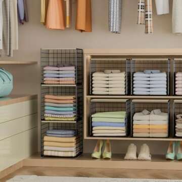 3PCS Stackable Closet Organizers for Stylish Home Storage