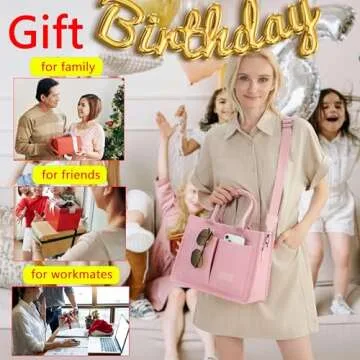 ZHMO Large Canvas Tote Bag for Women With Pockets,Pink Womens Laptop Work Book Bags Crossbody Purse Handbags Shoulder Hobo Travel Satchel Messenger Totes Bag for Nurse Teacher College Church Office