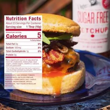 G Hughes Sugar Free Ketchup - Gluten Free, Preservation Free, Low Carb Ketchup, No Sugar Added Condiments - 13 Oz (3-Pack)