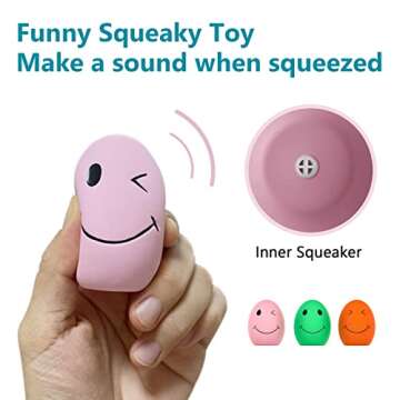 Dog Squeaky Toy, Latex Bouncy Egg Balls with Squeaker for Puppy Small Pet Dogs, Soft Rubber Sound To...