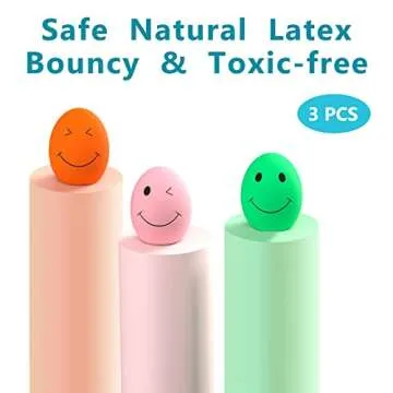 Dog Squeaky Toy, Latex Bouncy Egg Balls with Squeaker for Puppy Small Pet Dogs, Soft Rubber Sound Toys for Interactive Fetch Play