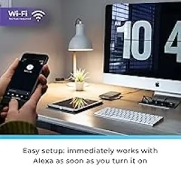 Echo Show 5 Smart Display with Globe Electric Bulb