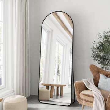 OGCAU Full Length Mirror, Arched Floor Mirror Full Length, 65"x22" Arch-Top Freestanding Body Mirror...