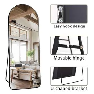 Elegant OGCAU Arched Full Length Mirror for Home