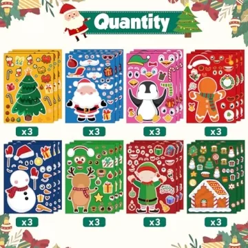 Festive Christmas Stickers for Kids DIY Crafts and Gifts