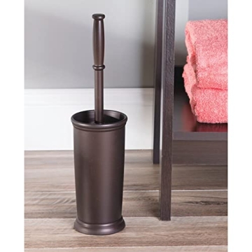 mDesign Compact Toilet Bowl Brush with Stylish Holder