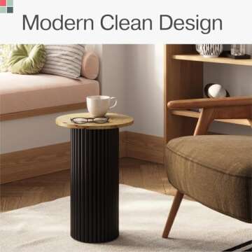 Elegant Stead Round Fluted Accent Side Table for Home